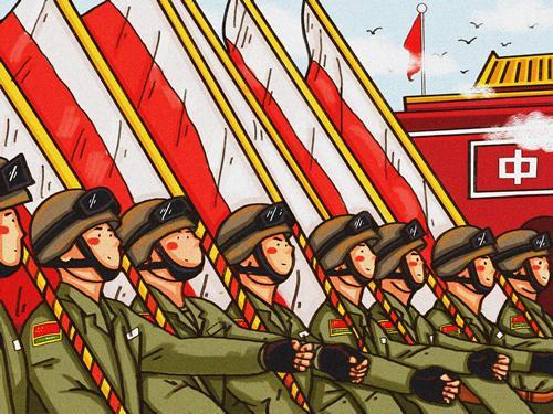 庆祝中国70周年大阅兵简笔画，回顾辉煌历程，展望美好未来，中国70周年大阅兵简笔画，辉煌历程与展望未来的壮丽画卷