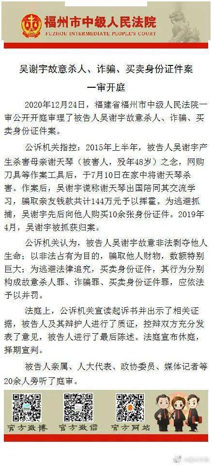 吴谢宇弑母案二审判决书深度解读，吴谢宇弑母案二审判决书全面解析